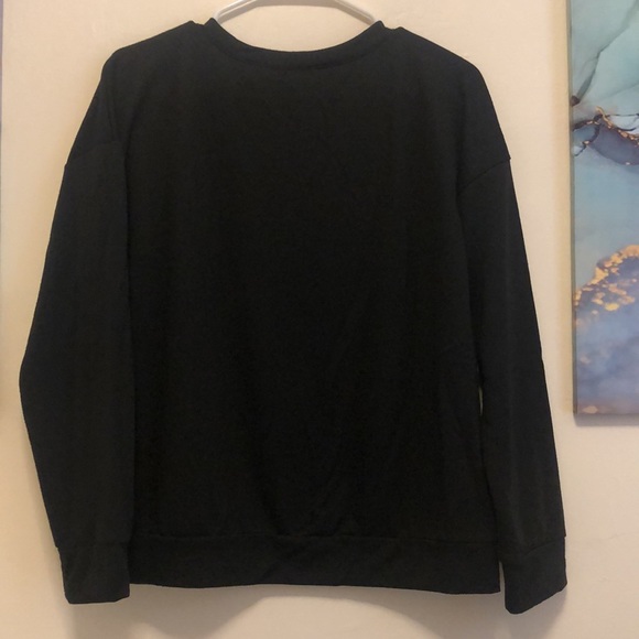 Black Mesh Cutout Sweater - Picture 4 of 6
